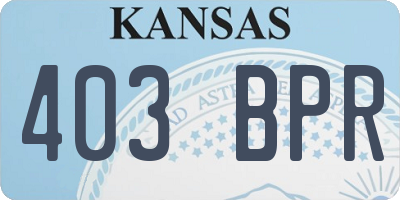 KS license plate 403BPR