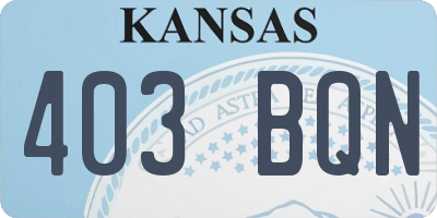 KS license plate 403BQN