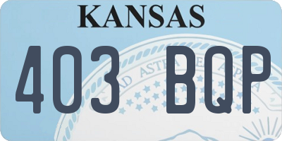 KS license plate 403BQP