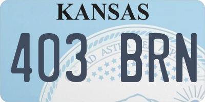 KS license plate 403BRN