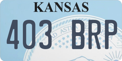 KS license plate 403BRP