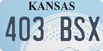 KS license plate 403BSX