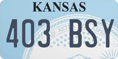 KS license plate 403BSY