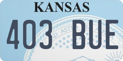 KS license plate 403BUE