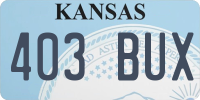 KS license plate 403BUX