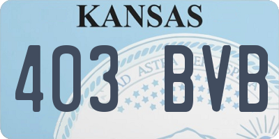 KS license plate 403BVB