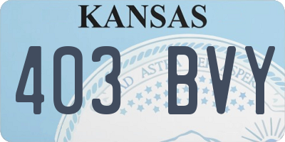 KS license plate 403BVY