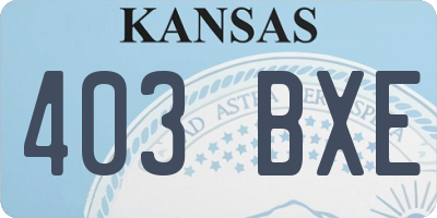 KS license plate 403BXE