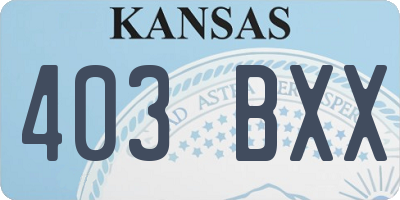 KS license plate 403BXX