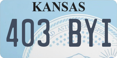 KS license plate 403BYI