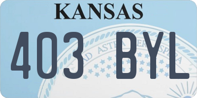 KS license plate 403BYL