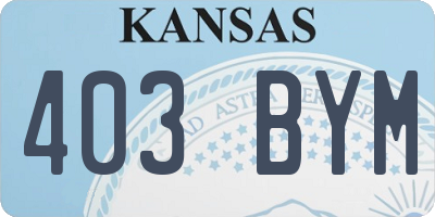 KS license plate 403BYM
