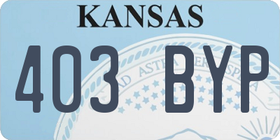 KS license plate 403BYP