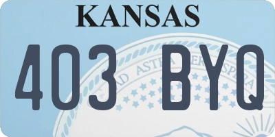 KS license plate 403BYQ