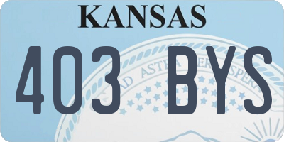 KS license plate 403BYS