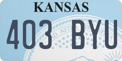 KS license plate 403BYU