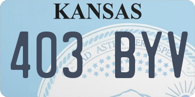 KS license plate 403BYV