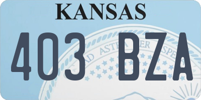 KS license plate 403BZA