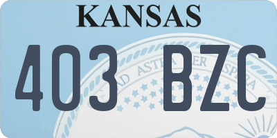 KS license plate 403BZC