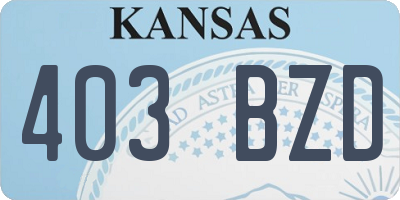 KS license plate 403BZD