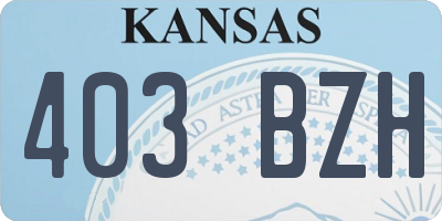 KS license plate 403BZH