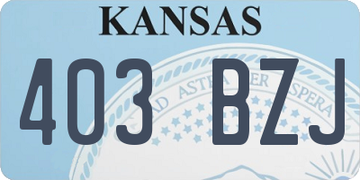 KS license plate 403BZJ