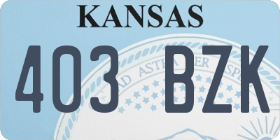 KS license plate 403BZK