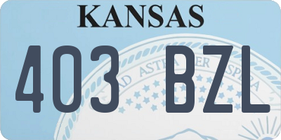 KS license plate 403BZL