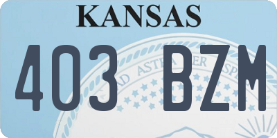 KS license plate 403BZM