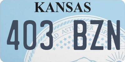 KS license plate 403BZN