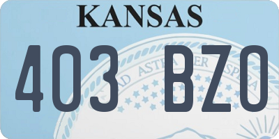 KS license plate 403BZO