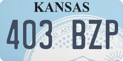 KS license plate 403BZP