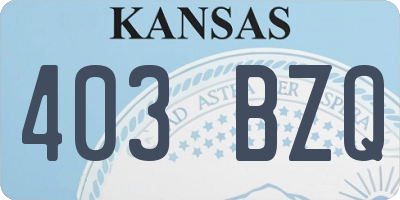 KS license plate 403BZQ
