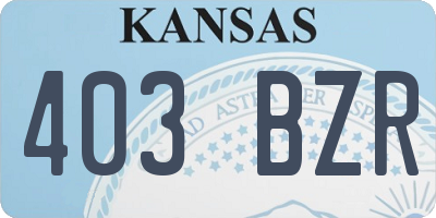 KS license plate 403BZR