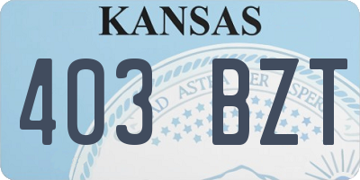 KS license plate 403BZT