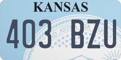 KS license plate 403BZU