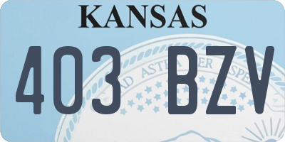 KS license plate 403BZV
