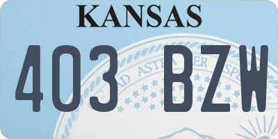 KS license plate 403BZW