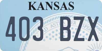 KS license plate 403BZX