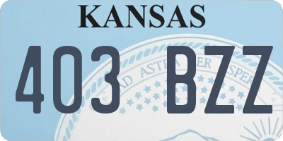 KS license plate 403BZZ