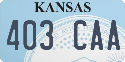 KS license plate 403CAA