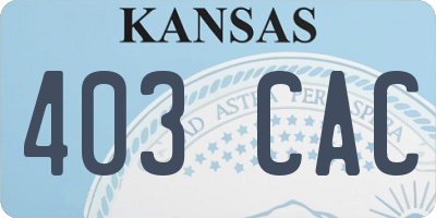 KS license plate 403CAC