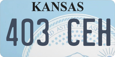 KS license plate 403CEH