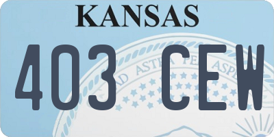 KS license plate 403CEW