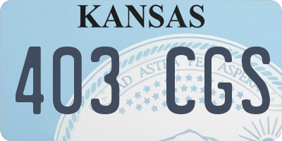 KS license plate 403CGS
