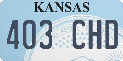 KS license plate 403CHD