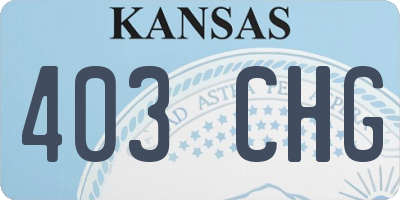 KS license plate 403CHG