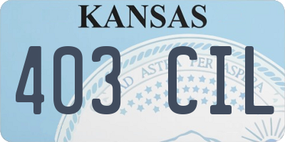 KS license plate 403CIL