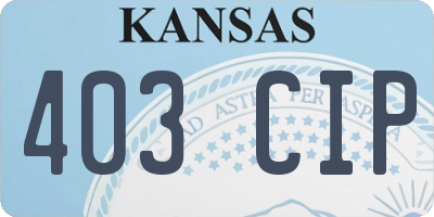 KS license plate 403CIP