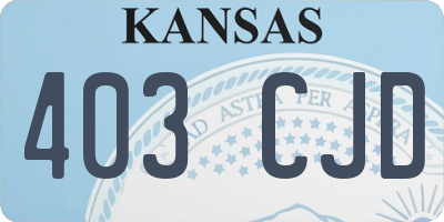 KS license plate 403CJD